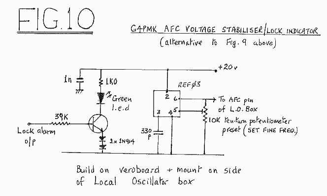 Fig. 10 G4PMK AFC stabiliser/lock indicator circuit