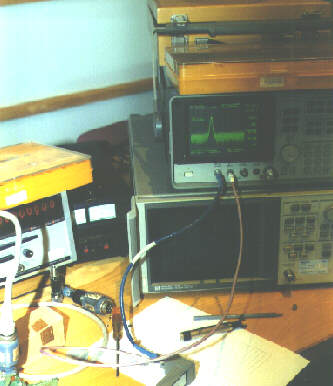 G8ACE's RF amp on the spectrum analyser